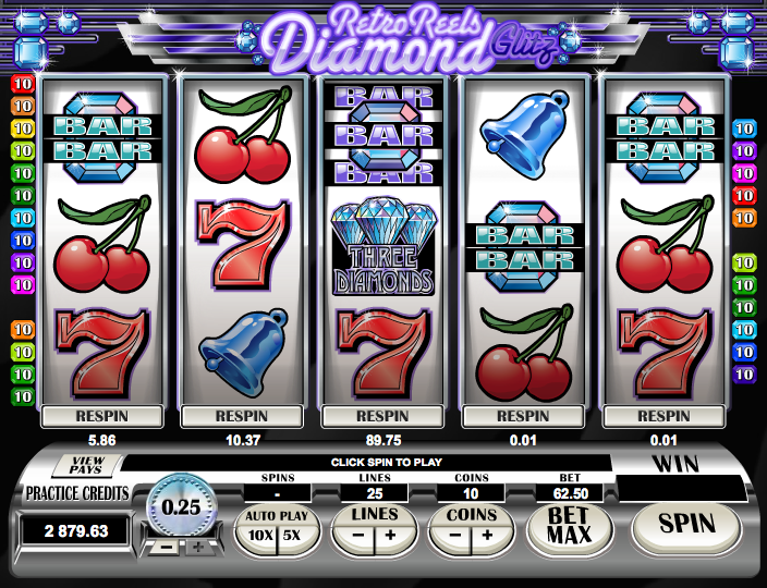 retro reels diamond glitz screenshot