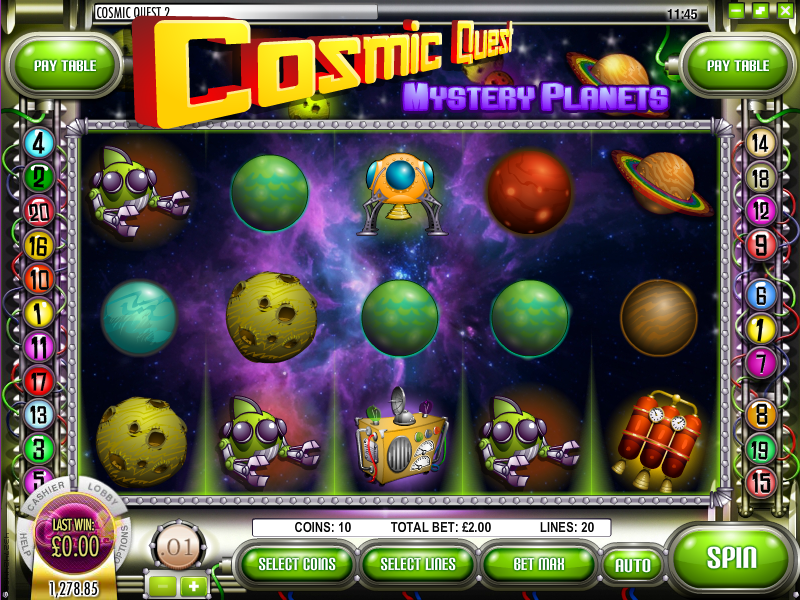 cosmic quest mystery planets slot