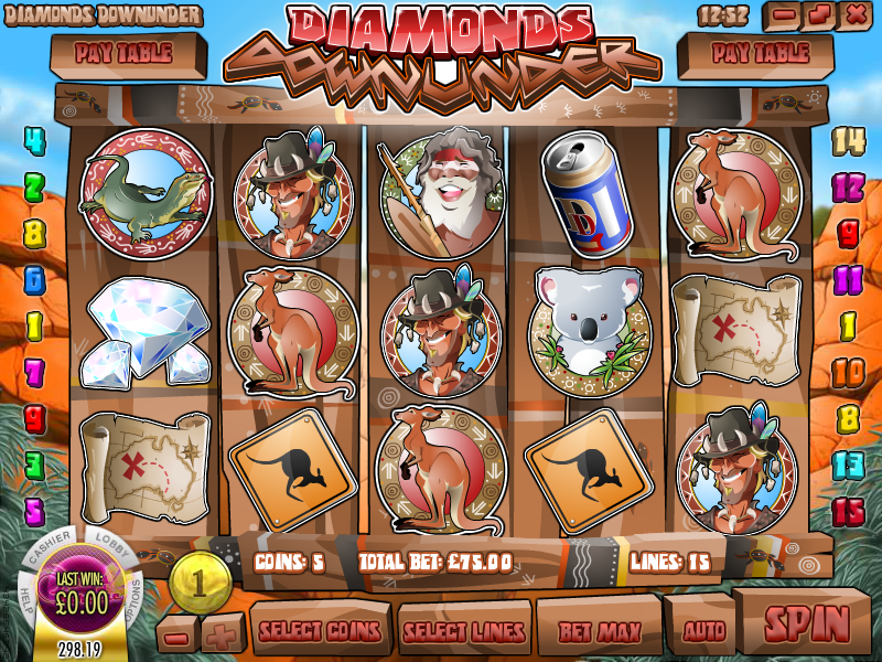 diamonds down under slot review