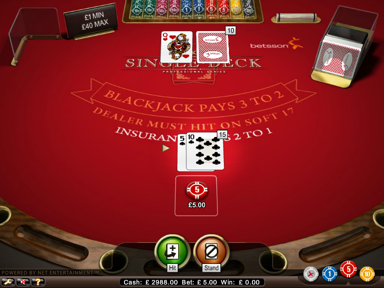 blackjack single deck