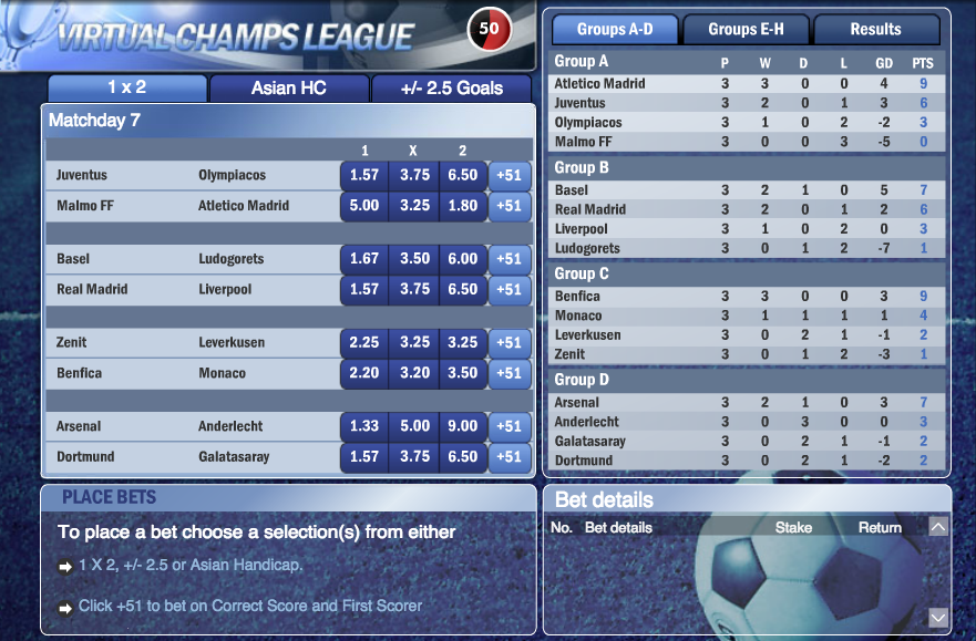 virtual champions league screenshot