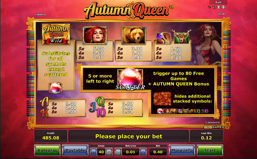 Autumn Queen Free Online Slots Wilmington
